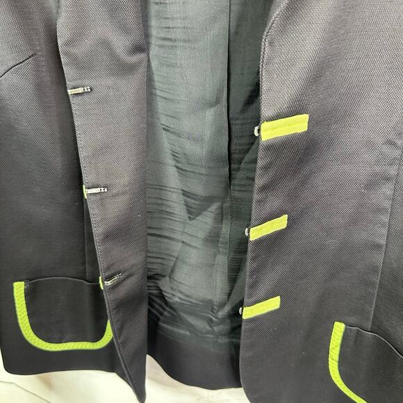 Carlisle Womens size 12 Vintage Military Utility Style Blazer Jacket Black Green - Picture 5 of 8